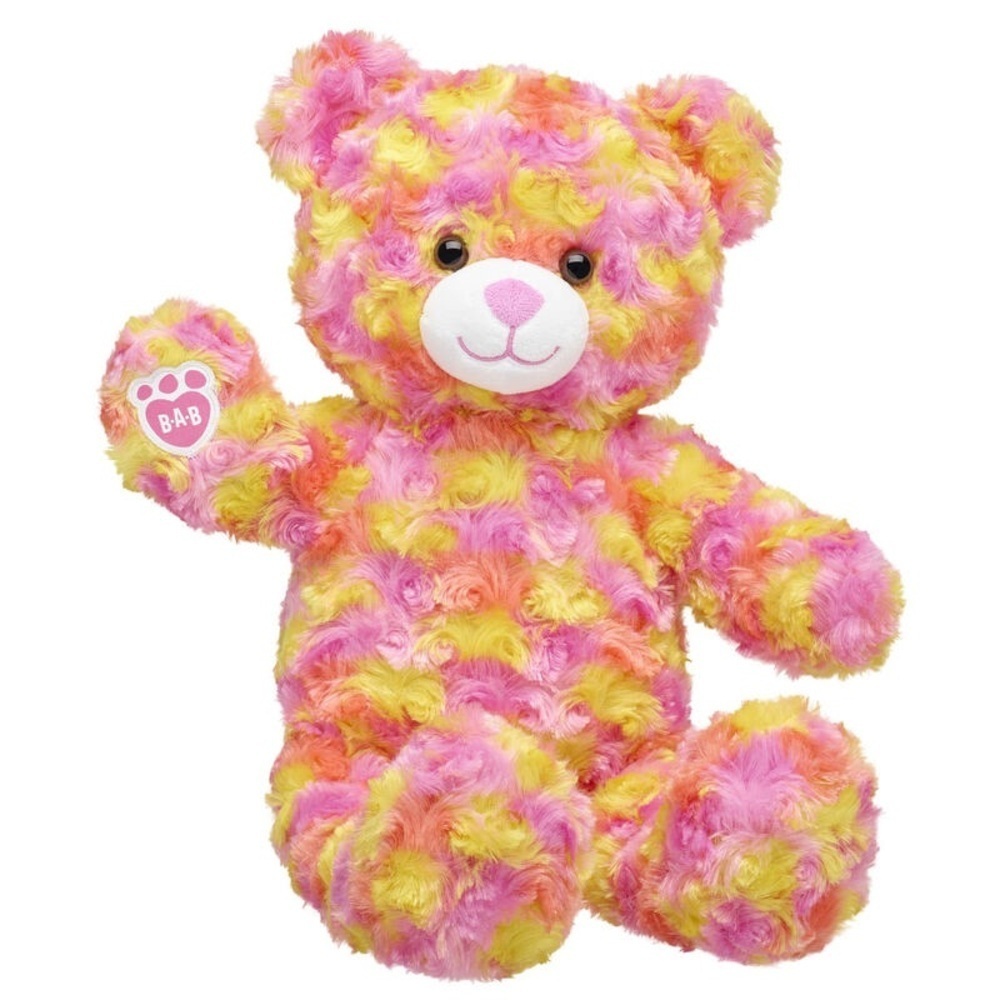 Build-A-Bear Workshop Sun Sparkle Teddy Bear Pink Yellow Collectible Stuffy